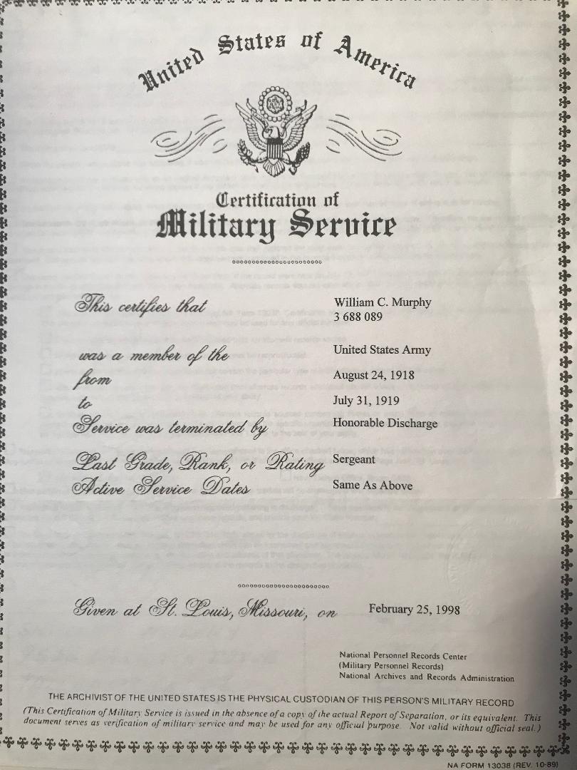 william c murphy certification army